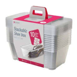 10-Piece Clear Shoe Box Set, 6qt