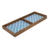 2-Compartment Blue Tile Wood Tray, 14" 1 2-Compartment Blue Tile Wood Tray, 14" -Chic Furniture Store 2 compartment blue tile wood tray 14