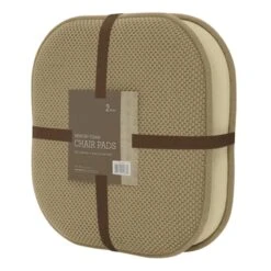 2-Pack Tan Memory Foam Chair Pads