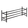 2-Tier Metal Shoe Rack, Black -Chic Furniture Store 2 tier metal shoe rack black