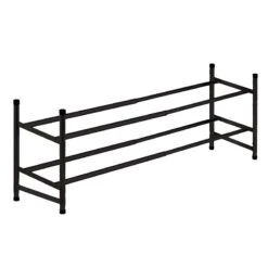 2-Tier Metal Shoe Rack, Black