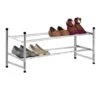 2-Tier Metal Shoe Rack, Silver -Chic Furniture Store 2 tier metal shoe rack silver