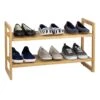 2-Tier Standing Bamboo Wood Shoe Rack -Chic Furniture Store 2 tier standing bamboo wood shoe rack