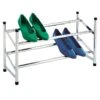 2-Tier Standing Shoe Rack, Chrome 2 2-Tier Standing Shoe Rack, Chrome -Chic Furniture Store 2 tier standing shoe rack chrome
