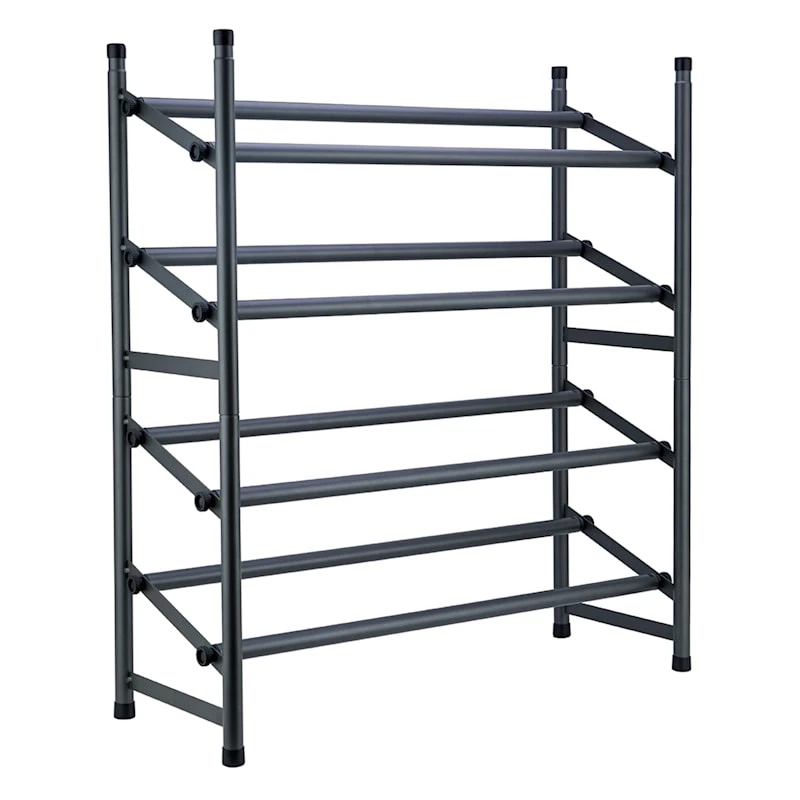 2-Tier Standing Shoe Rack, Gunmetal 3 2-Tier Standing Shoe Rack, Gunmetal