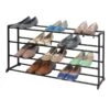 20-Pair Standing Shoe Rack, Gunmetal -Chic Furniture Store 20 pair standing shoe rack gunmetal