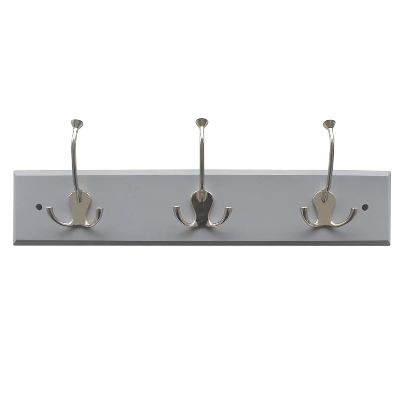 3-Hook Triple Wall Hanger, Grey 3 3-Hook Triple Wall Hanger, Grey