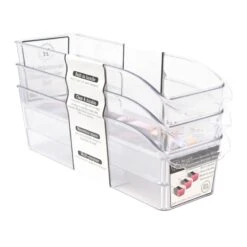 3-Piece Clear Narrow Home Storage Bin Set