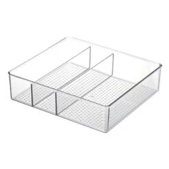 3-Section Clear Drawer Storage Bin