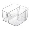 3-Section Clear Storage Bin With Holder 2 3-Section Clear Storage Bin With Holder -Chic Furniture Store 3 section clear storage bin with holder