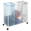 3-Section Laundry Sorter With Wheels -Chic Furniture Store 3 section laundry sorter with wheels