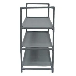 3-Tier Multi-Use Stackable Shoe Rack, Grey 7 3-Tier Multi-Use Stackable Shoe Rack, Grey -Chic Furniture Store 3 tier multi use stackable shoe rack grey 2