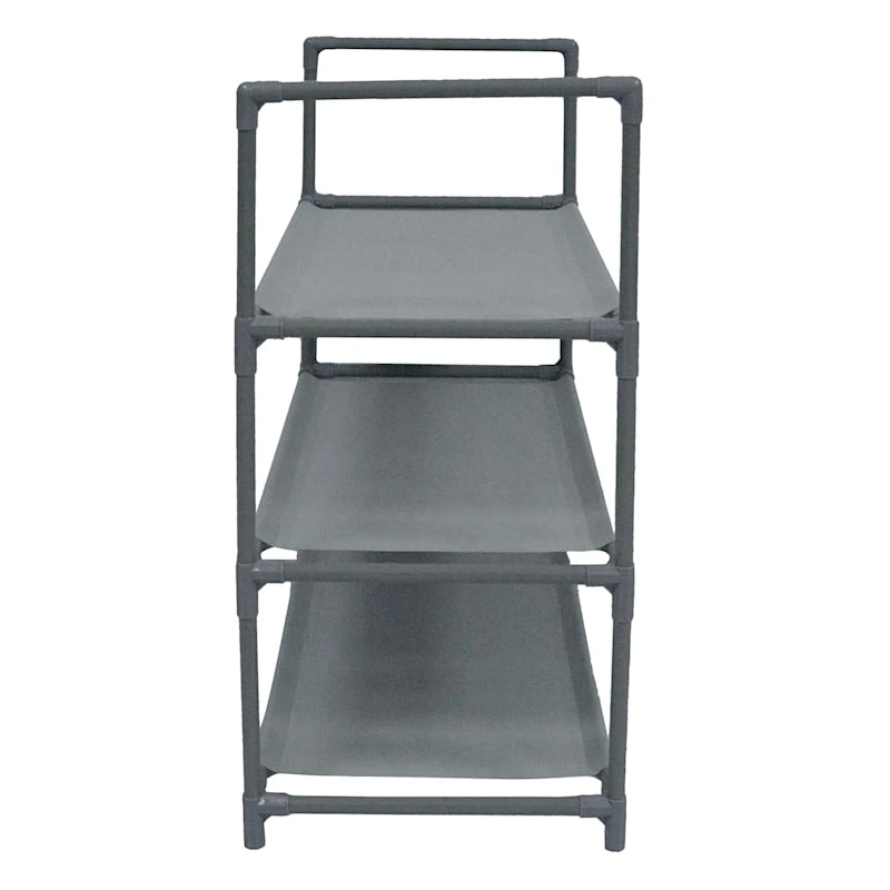 3-Tier Multi-Use Stackable Shoe Rack, Grey 5 3-Tier Multi-Use Stackable Shoe Rack, Grey - Image 3