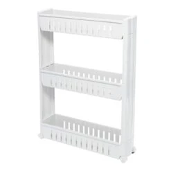 3-Tier Slim Rolling Organizer, White