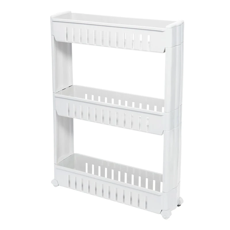 3-Tier Slim Rolling Organizer, White 3 3-Tier Slim Rolling Organizer, White