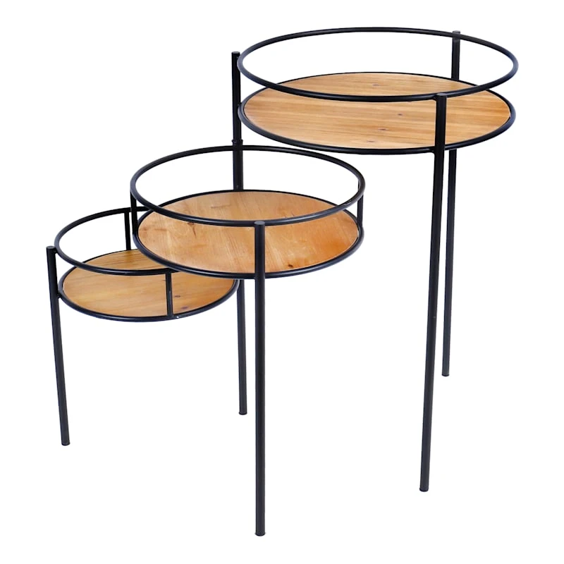 35in Wood And Metal Folding Stand 3 35in Wood And Metal Folding Stand