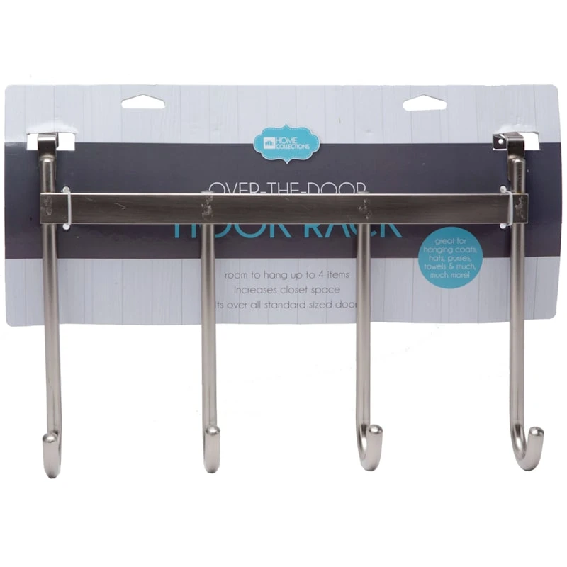 4-Hook Over The Door Hanger, Nickel 4 4-Hook Over The Door Hanger, Nickel - Image 2