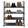 4-Tier & 12-Pair Shoe Rack, Grey -Chic Furniture Store 4 tier 12 pair shoe rack grey