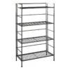 4-Tier Metal Folding Rack With Wire Shelves -Chic Furniture Store 4 tier metal folding rack with wire shelves