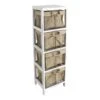 4-Tier White Wooden Shelf With Wire Baskets 2 4-Tier White Wooden Shelf With Wire Baskets -Chic Furniture Store 4 tier white wooden shelf with wire baskets