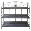 40in. Rustic Metal Rack With Folding Wood Top Shelves -Chic Furniture Store 40in. rustic metal rack with folding wood top shelves