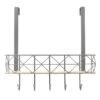5-Hook Grey Bombay Diamond With Bamboo Wood Basket Over The Door Hanger 2 5-Hook Grey Bombay Diamond With Bamboo Wood Basket Over The Door Hanger -Chic Furniture Store 5 hook grey bombay diamond with bamboo wood basket over the door hanger