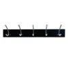 5-Hook Modern Wall Hanger, Espresso -Chic Furniture Store 5 hook modern wall hanger espresso