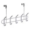 5-Hook Over The Door Hanger, Silver -Chic Furniture Store 5 hook over the door hanger silver