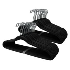 50-Pack Velvet Hanger, Black