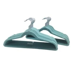 50-Pack Velvet Suit Hangers, Aquifer Blue