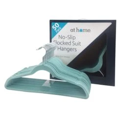 50-Pack Velvet Suit Hangers, Aquifer Blue -Chic Furniture Store 50 pack velvet suit hangers aquifer blue 5