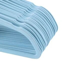50-Pack Velvet Suit Hangers, Pastel Blue -Chic Furniture Store 50 pack velvet suit hangers pastel blue 2
