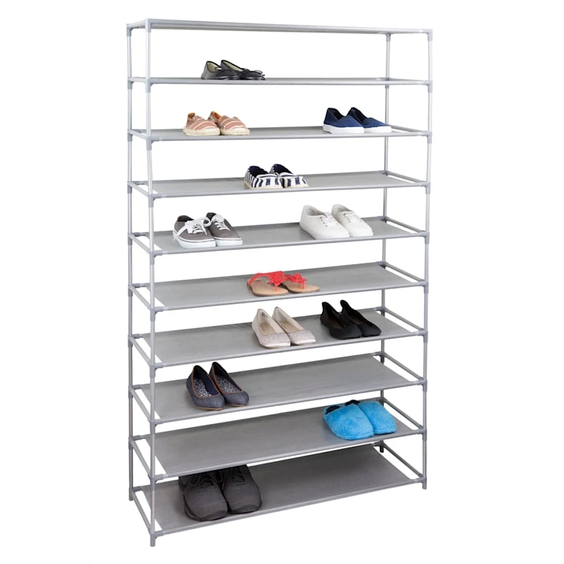 50-Pair Black Metal Shoe Rack 3 50-Pair Black Metal Shoe Rack