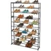50-Pair Standing Shoe Rack, Gunmetal -Chic Furniture Store 50 pair standing shoe rack gunmetal