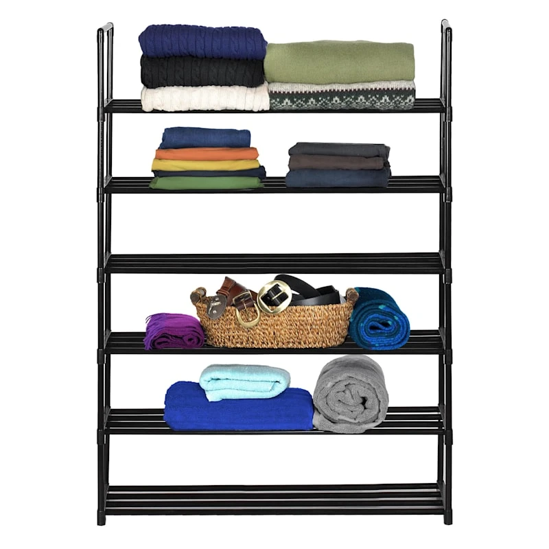 6-Tier Metal Shoe Rack Black 3 6-Tier Metal Shoe Rack Black