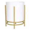 9.5in Metal Planter Stand White -Chic Furniture Store 9.5in metal planter stand white