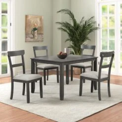 Anderson 5-Piece Dining Set, Grey 19 Anderson 5-Piece Dining Set, Grey -Chic Furniture Store anderson 5 piece dining set grey 8