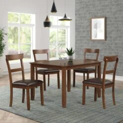 Anderson 5-Piece Dining Set, Walnut 19 Anderson 5-Piece Dining Set, Walnut -Chic Furniture Store anderson 5 piece dining set walnut 8