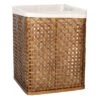Antique Bronze Bamboo Wood Hamper With Liner, Medium -Chic Furniture Store antique bronze bamboo wood hamper with liner medium