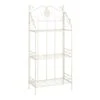 Antique White Metal Baker's Rack With Folding Shelves, 51"