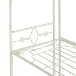 Antique White Metal Baker's Rack With Folding Shelves, 51" 11 Antique White Metal Baker's Rack With Folding Shelves, 51" -Chic Furniture Store antique white metal bakers rack with folding shelves 51 4