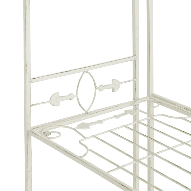 Antique White Metal Baker's Rack With Folding Shelves, 51" 7 Antique White Metal Baker's Rack With Folding Shelves, 51" - Image 5