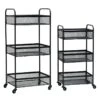 Black 3 Tier Metal Rolling Cart, 29" -Chic Furniture Store black 3 tier metal rolling cart 29