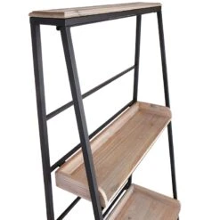 Black Metal Folding Rack With Wood Tray Layer 11 Black Metal Folding Rack With Wood Tray Layer -Chic Furniture Store black metal folding rack with wood tray layer 3
