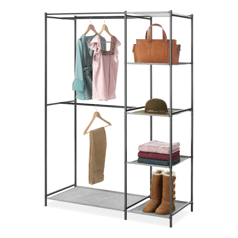 Black Steel Double Rod Closet, 68x45.5 4 Black Steel Double Rod Closet, 68x45.5 - Image 2