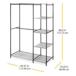 Black Steel Double Rod Closet, 68x45.5 9 Black Steel Double Rod Closet, 68x45.5 -Chic Furniture Store black steel double rod closet 68x45.5 3