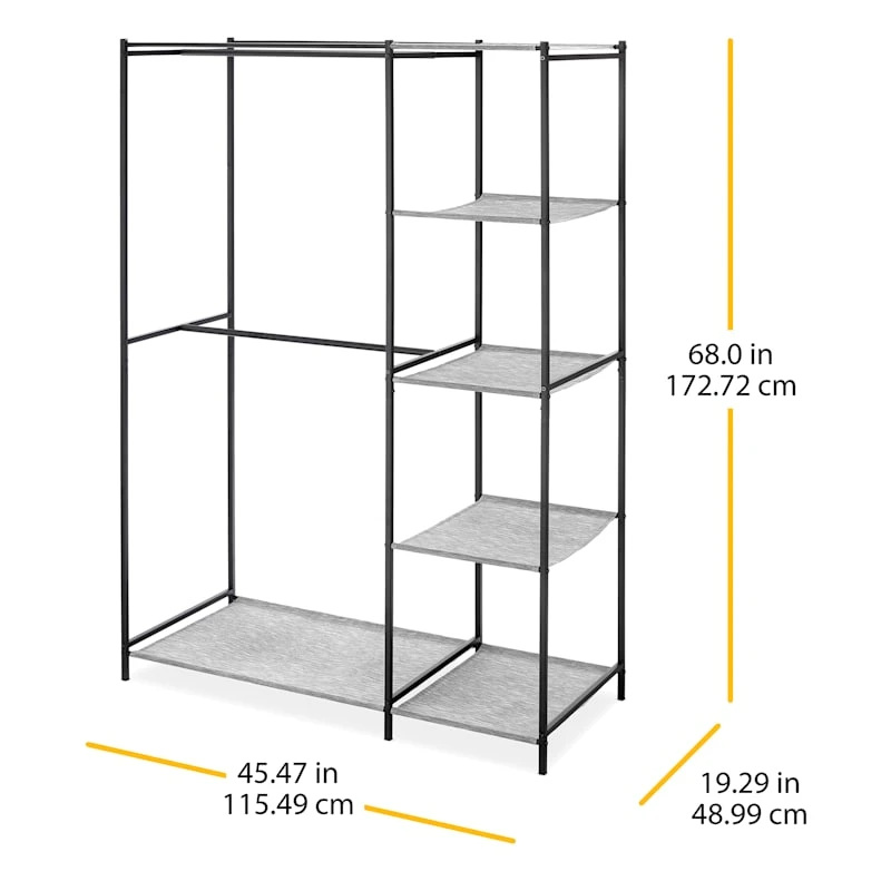 Black Steel Double Rod Closet, 68x45.5 6 Black Steel Double Rod Closet, 68x45.5 - Image 4
