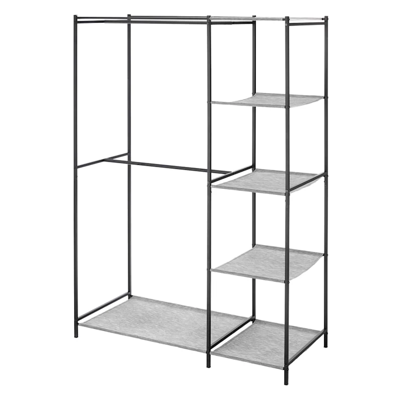Black Steel Double Rod Closet, 68x45.5 3 Black Steel Double Rod Closet, 68x45.5