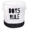 Boys Rule Black & White Laundry Hamper, Medium -Chic Furniture Store boys rule black white laundry hamper medium