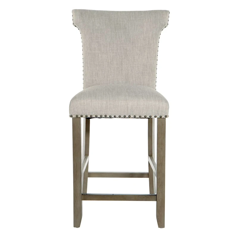 Brittany Upholstered Counter Stool With Nailheads 4 Brittany Upholstered Counter Stool With Nailheads - Image 2